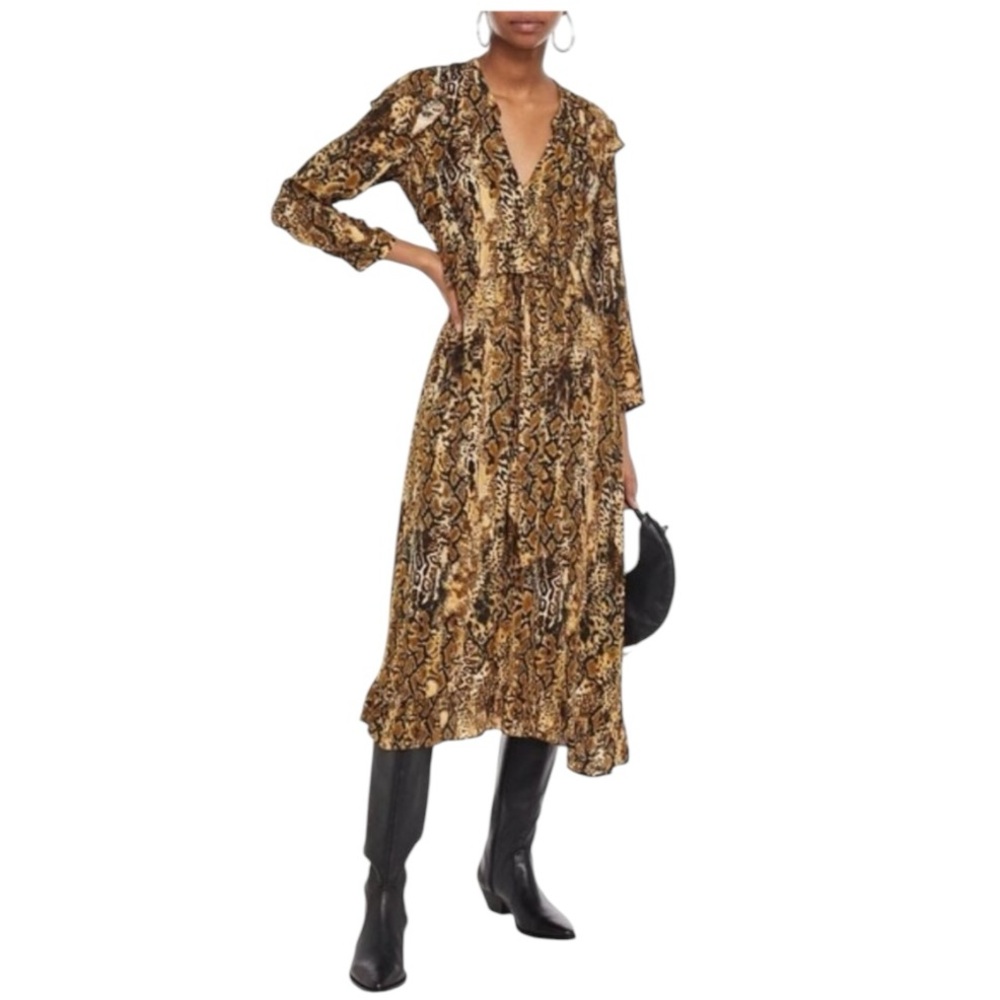 Ba&sh Midi Dress lady Sahara animal print  Size: Medium US 8